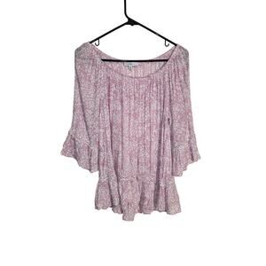 fever Pink Y2K Womens Cheetah Print Blouse Size M